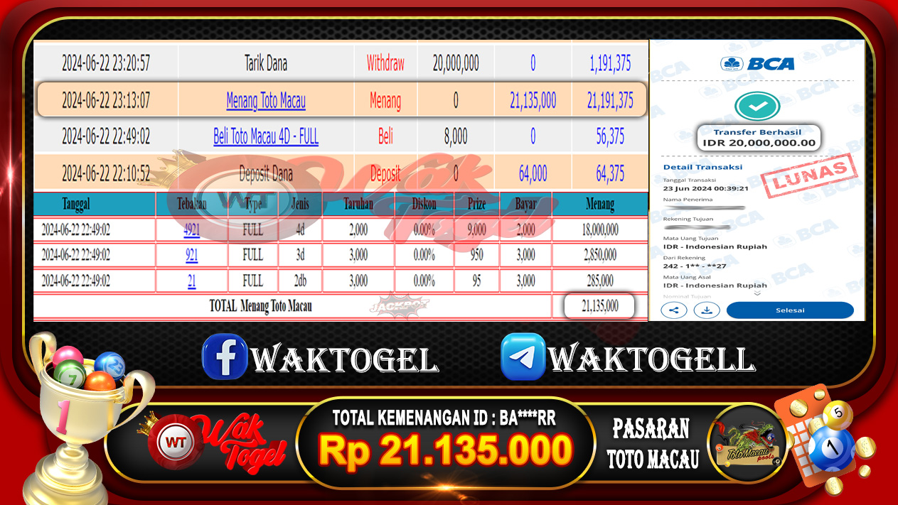 BUKTI PEMBAYARAN TOTO MACAU 4D WAKTOGEL