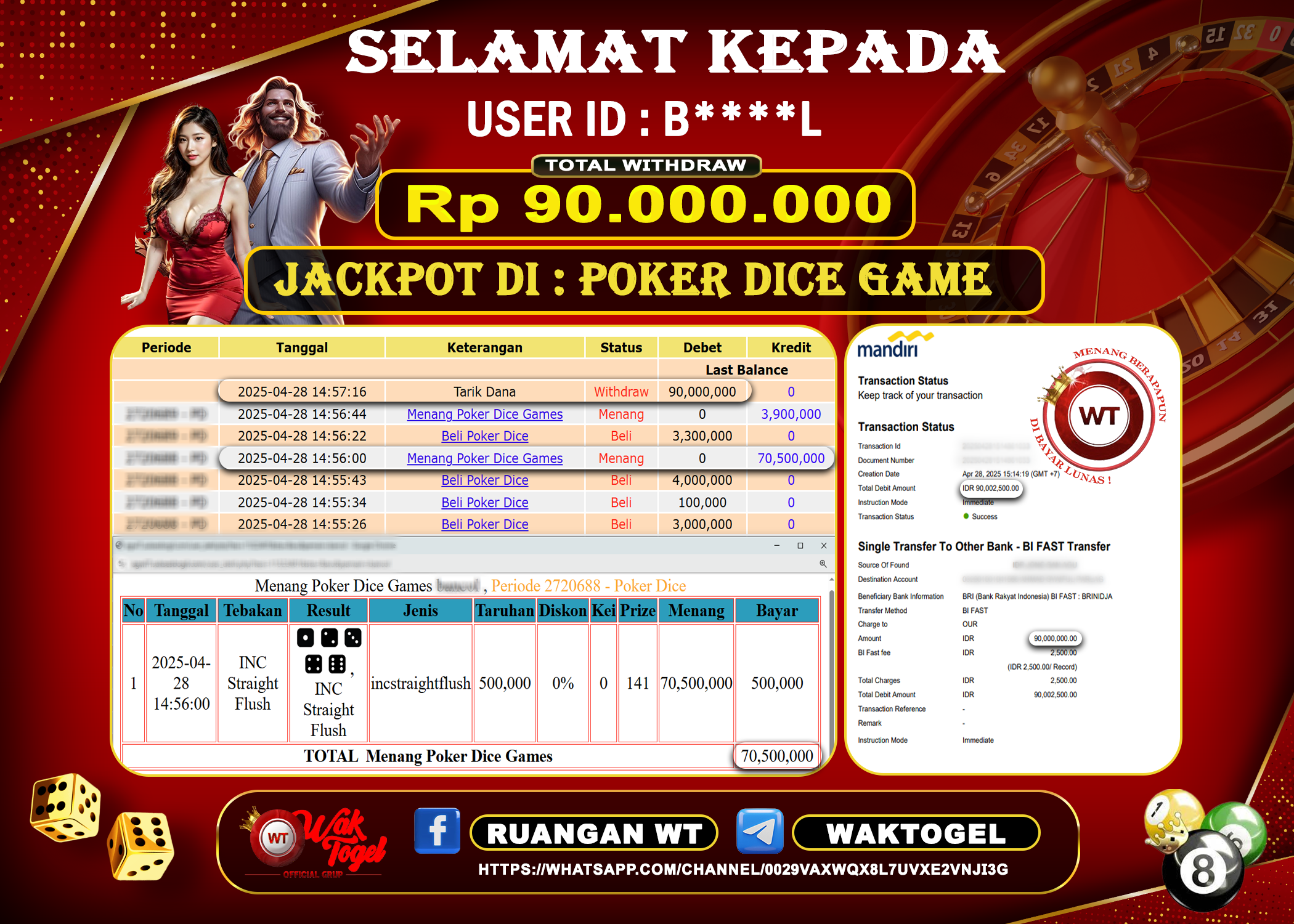 BUKTI PEMBAYARAN POKER DICE GAMES WAKTOGEL