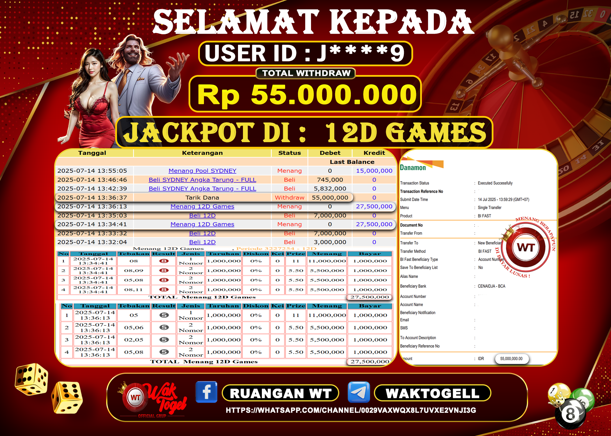 BUKTI PEMBAYARAN 12D GAMES WAKTOGEL