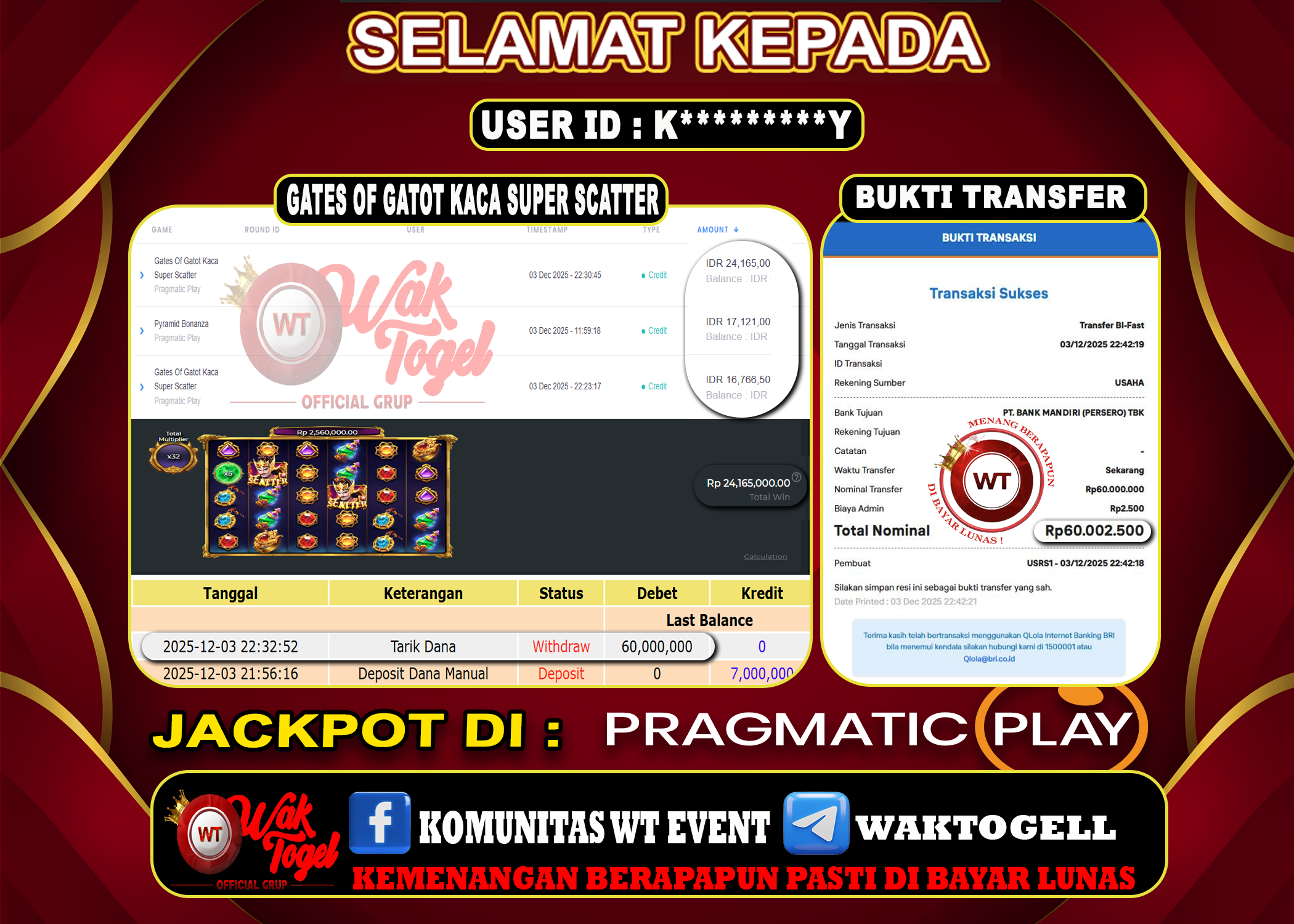 BUKTI PEMBAYARAN SLOT WAKTOGEL