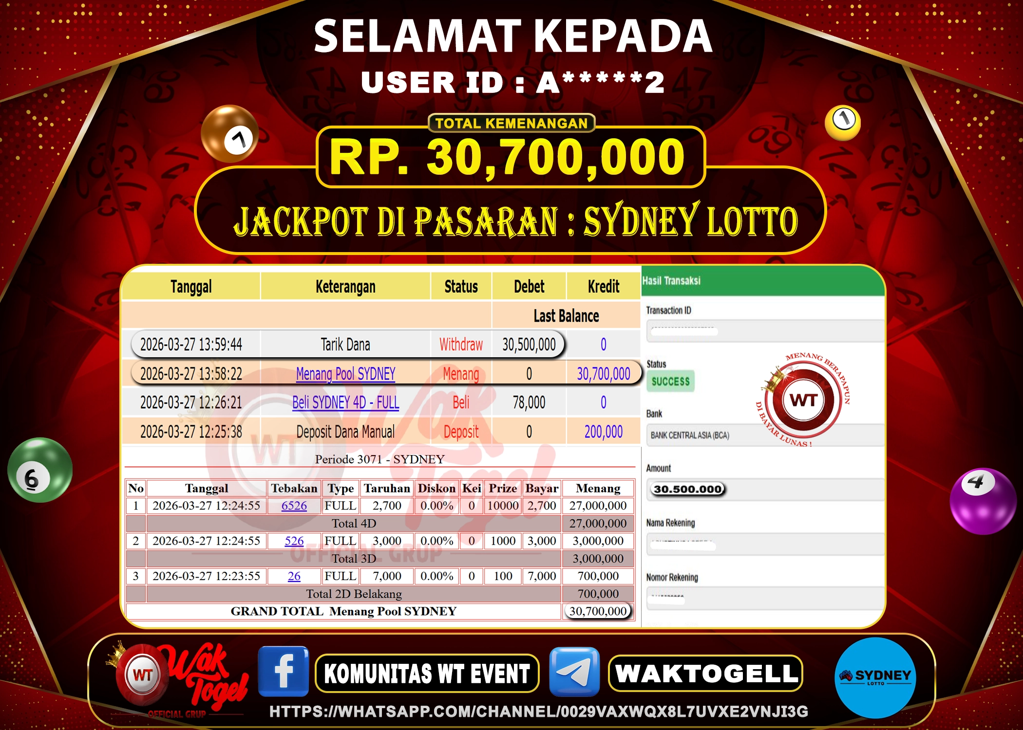 BUKTI PEMBAYARAN SYDNEY LOTTO WAKTOGEL