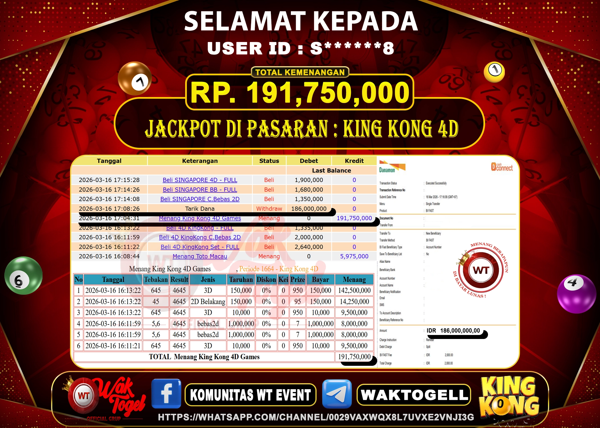 BUKTI PEMBAYARAN KING KONG 4D WAKTOGEL