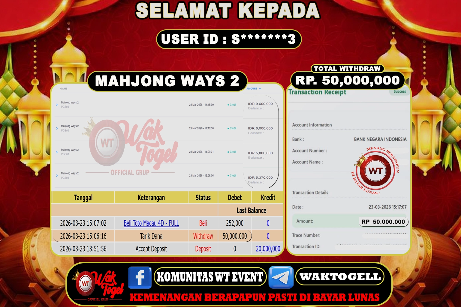BUKTI PEMBAYARAN SLOT WAKTOGEL