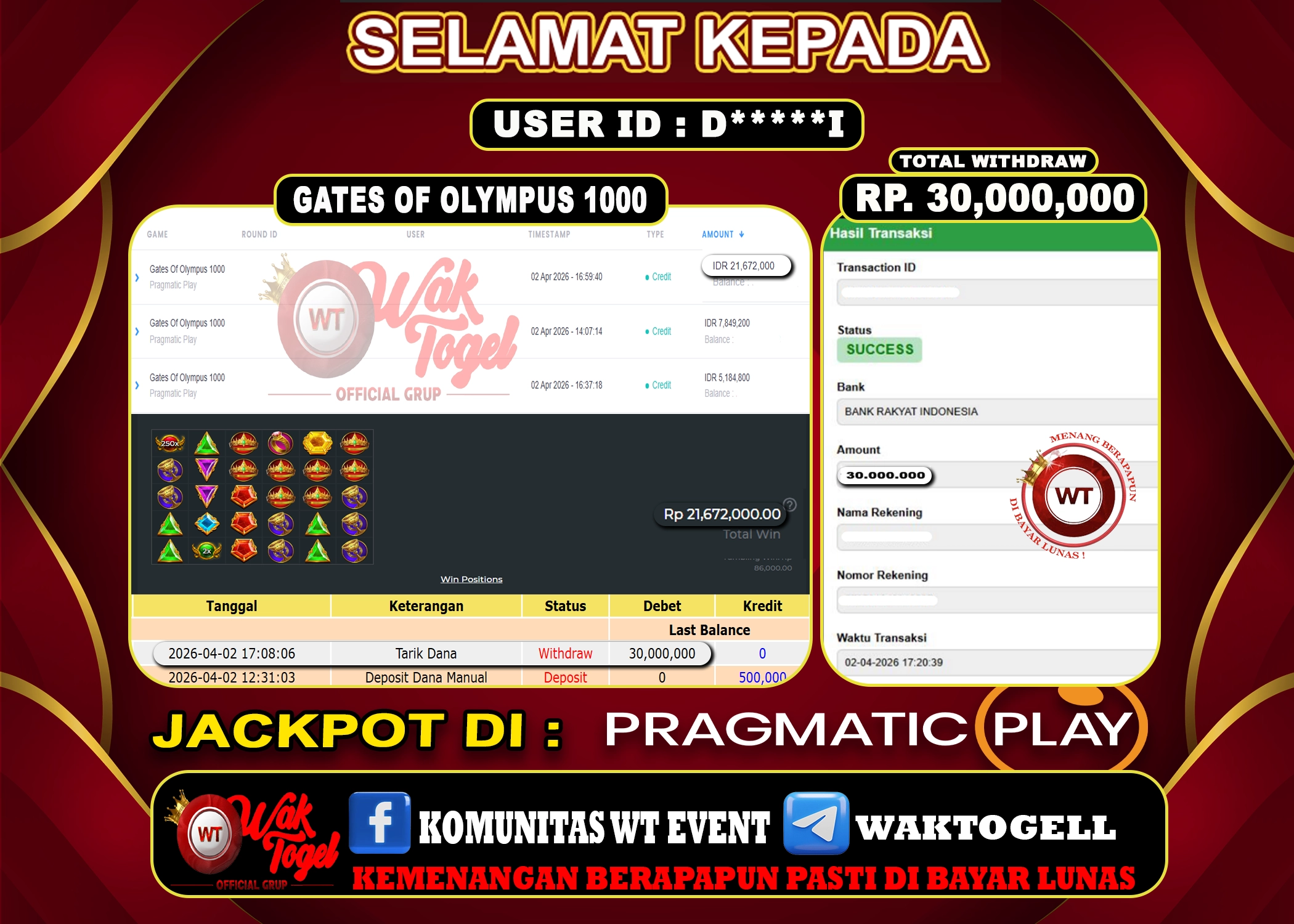 BUKTI PEMBAYARAN SLOT WAKTOGEL