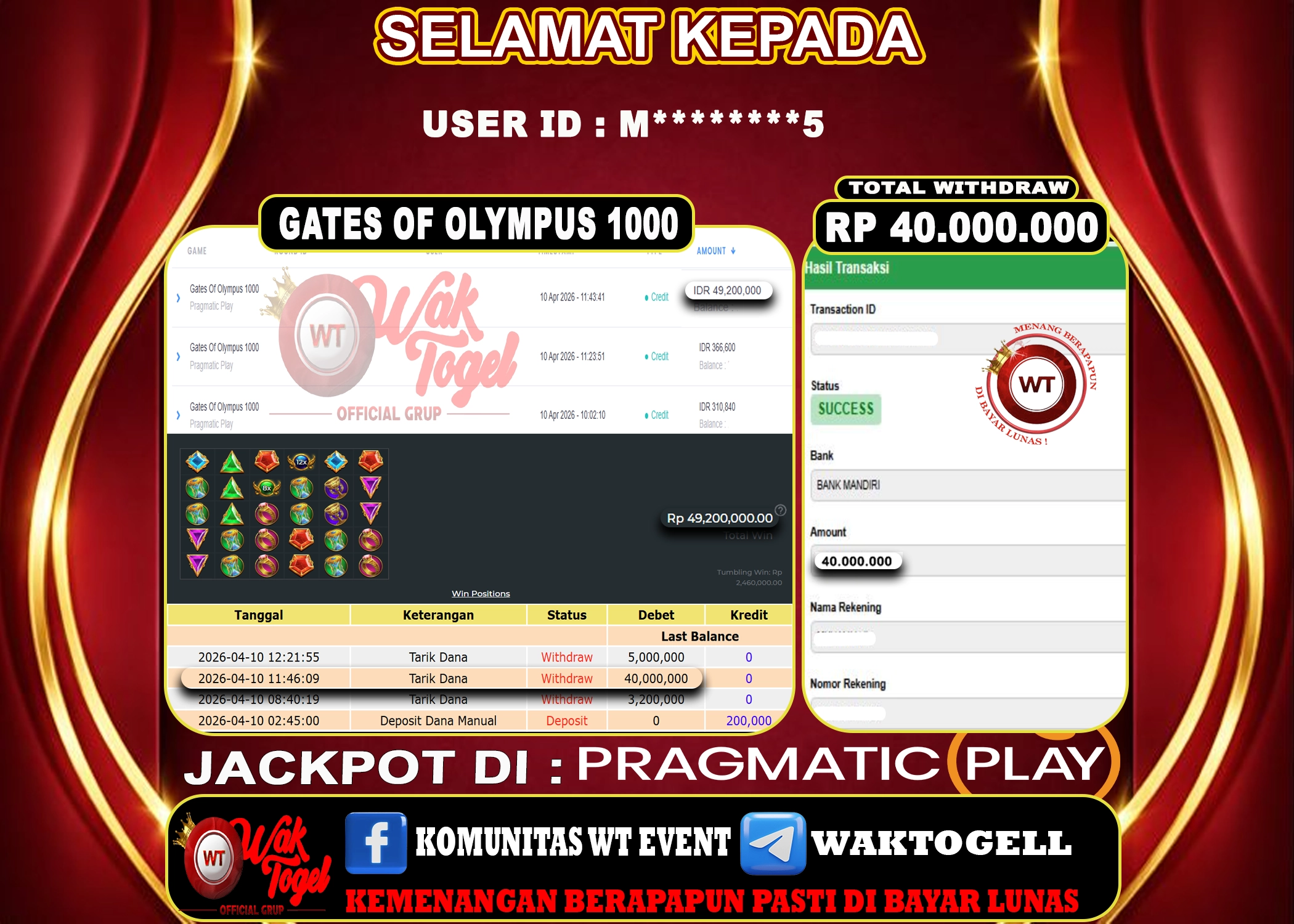 BUKTI PEMBAYARAN SLOT WAKTOGEL