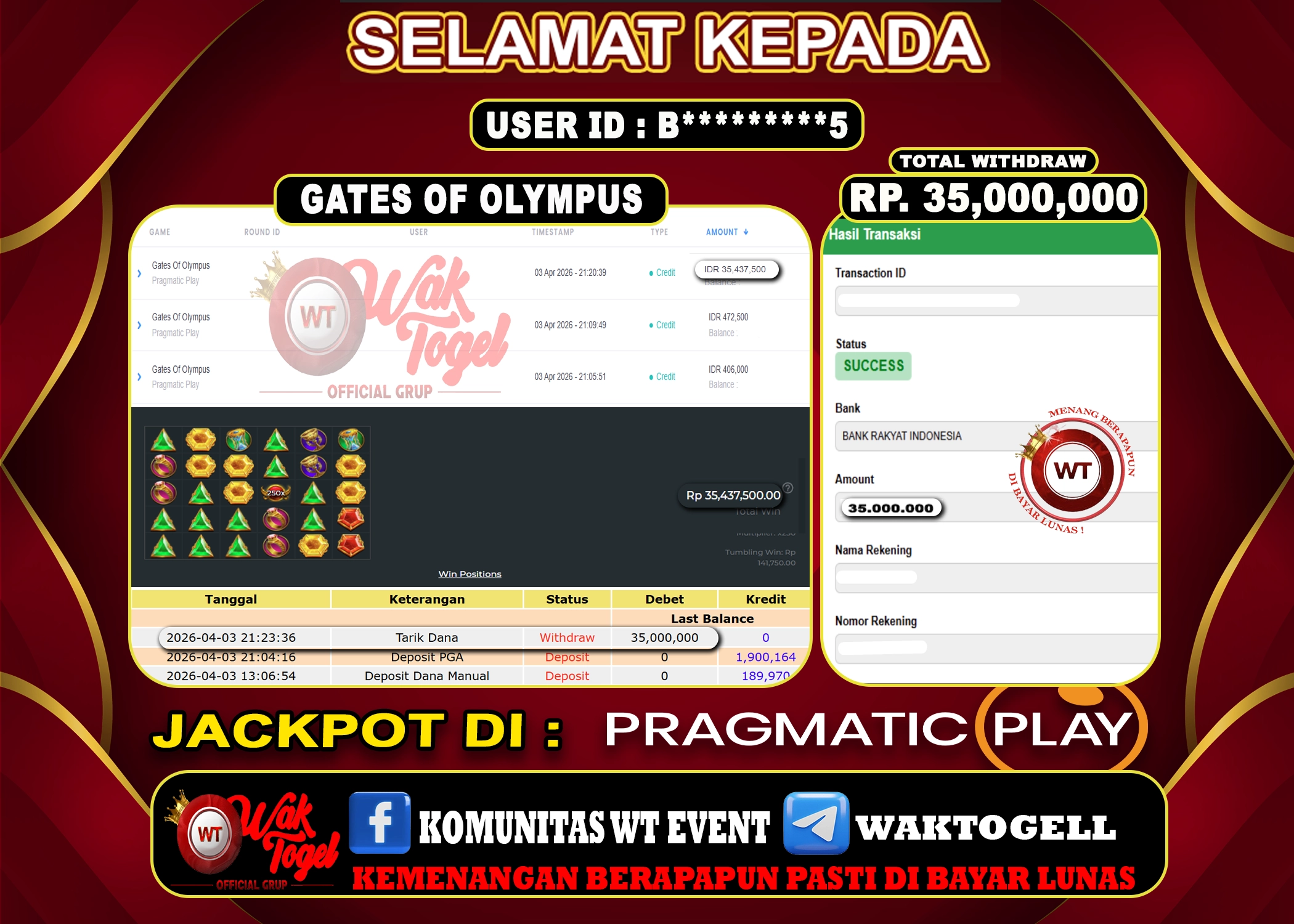 BUKTI PEMBAYARAN SLOT WAKTOGEL